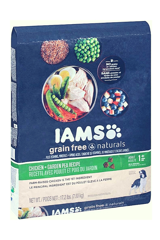 IAMS GRAIN FREE NATURALS Adult Dog Chicken and Garden Pea Recipe Dry Dog Food 17.2 