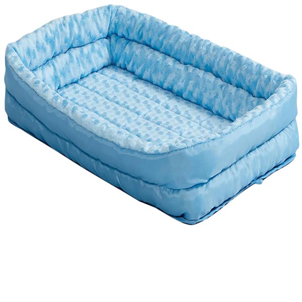 MidWest Quiet Time Fashion Plush Double Bolster Pet Bed & Crate Mat
