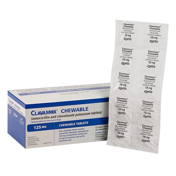 Clavamox (Amoxicillin Clavulanate Potassium) Chewable Tablets for Dogs & Cats