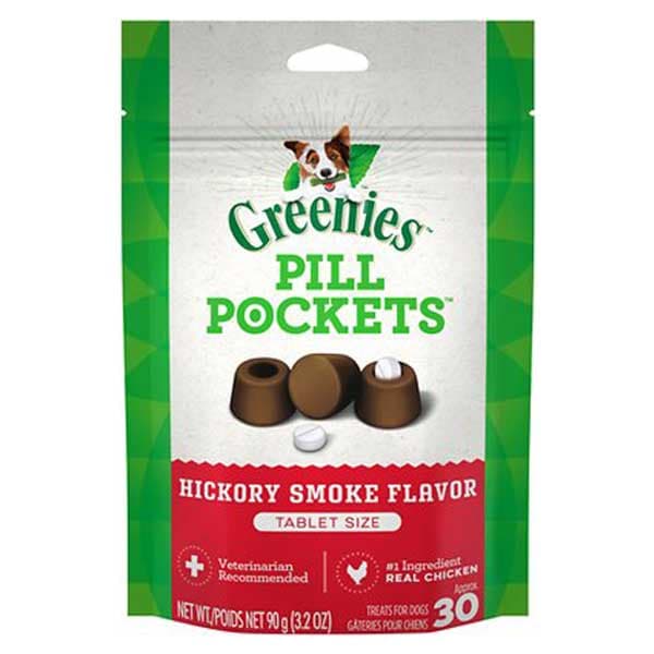Greenies Pill Pockets Canine Hickory Smoke Flavor Dog Treats, 30 tablets