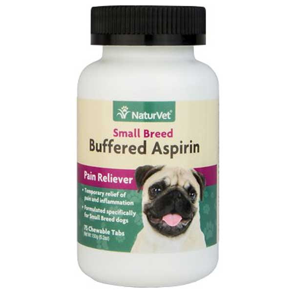 NaturVet Buffered Aspirin Pain Reliever for Small Breed Dog Chewables, 75 count