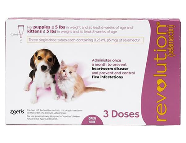 Revolution Topical Solution for Puppy & Kitten, under 5 lbs, 3 treatments