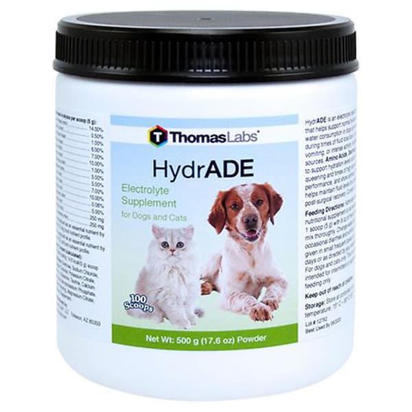 Thomas Labs HydrADE Electrolyte Powder Dog & Cat Supplement, 17.6-oz jar
